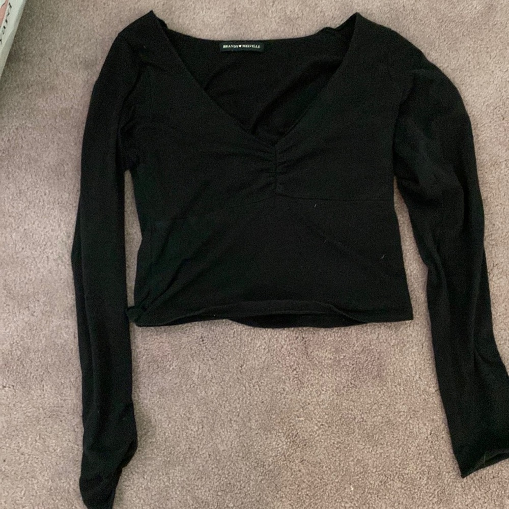 BRANDY MELVILLE BLACK CHARLIZE TOP